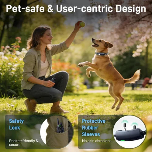 Vista 7 de Collar de entrenamiento para perros – Collar de entrenamiento para perros de 4000 pies con control remoto impermeable, collar electrónico con luz