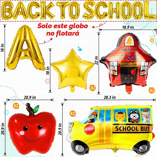 Vista 5 de 20 globos de Mylar de aluminio para el regreso a clases