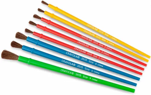 Vista 5 de Crayola Juego de pinceles de pintura para niños (8 quilates), suministros de pintura para niños, varios tamaños, suministros de arte y manualidades