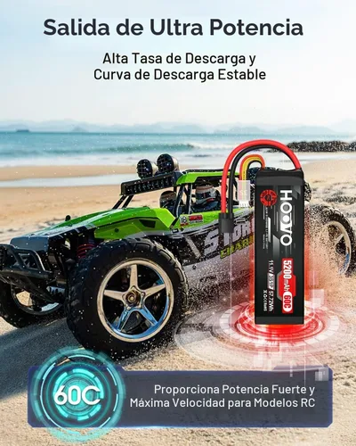 Vista 5 de HOOVO Batería LiPo de 11.1V 3S 5200mAh 60C con enchufe Tr 2Packs