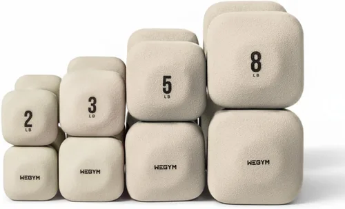 Vista 12 de WeGym SafeGrip Square Dumbbells with Anti Slip Handles, Aesthetic Free Weights for Home Workouts, Stable Design Prevents Rolling during Floor