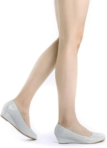 Vista 5 de DREAM PAIRS Debbie - Zapatos de tacón de cuña media para mujer