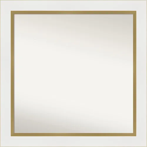 Vista 29 de Amanti Art Espejo de baño plateado para sobre el fregadero, espejo cuadrado de níquel cepillado de 30 x 30 pulgadas, marco moderno grande, se cuelga