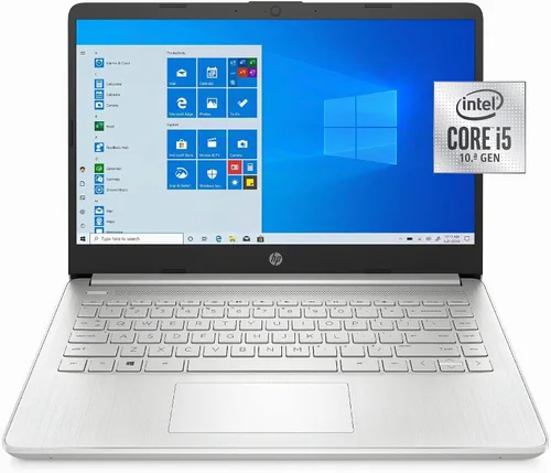 Vista 7 de HP Laptop HD de 14", Intel Core i5-1035G1, gráficos Intel UHD, 8 GB SDRAM, SSD de 256 GB, plata natural, Windows 10