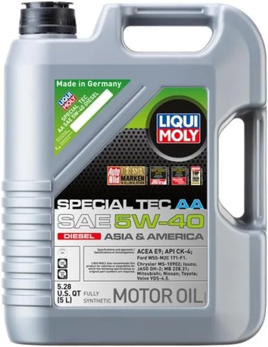 Vista 2 de Liqui Moly Special Tec AA SAE 5W-40 Diesel Aceite de motor totalmente sintético 5 litros SKU: 20426 Paquete de 4