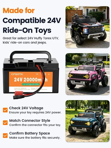 Vista 4 de Batería de litio de 24v 20Ah para juguetes y autos de paseo
