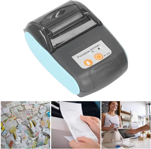 Vista 3 de Pomya Mini impresora de bolsillo, impresora térmica Bluetooth de recibos para iOS Android y 2.283 in portátil pequeña impresora de billetes POS