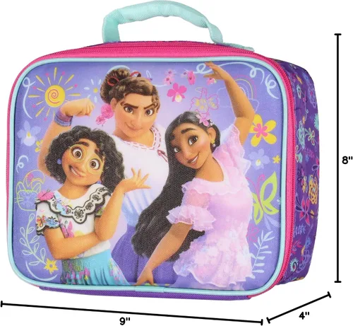 Vista 5 de Disney Encanto Lonchera Mirabel Isabela Luisa Diamond Polvo Brillante Bolsa de almuerzo aislada 10