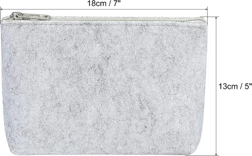 Vista 2 de PATIKIL Estuche de fieltro para lápices, paquete de 2 unidades, bolsa de almacenamiento de artículos de papelería con cremallera para organizador