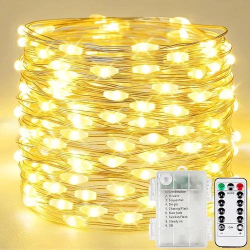 Vista 21 de 30LED Acorn Fairy Lights Battery Operated Fall String Lights Indoor Decor Remote Control, 8 Lighting Modes, IP44 Waterproof, Timer & Dimmable