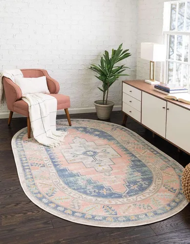 Vista 31 de Unique Loom Whitney Collection - Alfombra rectangular de 2 pies 2 pulgadas x 3 pies 1 pulgadas, color azul francés/beige)