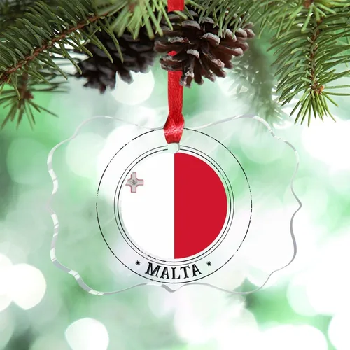 Vista 31 de Bandera nacional de Noruega, adornos de Navidad patrióticos 2023, decoraciones de Navidad para árbol, adornos acrílicos transparentes, colgante