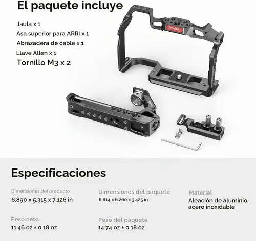 Vista 2 de SmallRig Kit de jaula C R5/R6/R5 para Canon R5/R6/R5 C, kit de mano para cámara con mango superior y abrazadera para cable - 3830