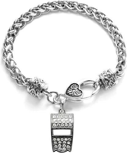 Vista 46 de Inspired Silver - Pulsera de plata con dije personalizado y circonitas cúbicas.