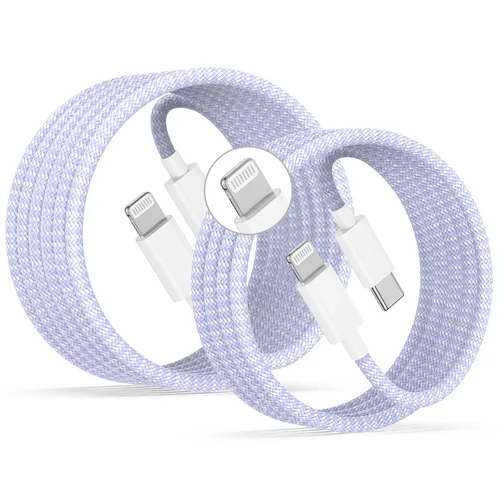 Vista 15 de Cable USB C a Lightning, paquete de 2 unidades de 6 pies + 10 pies, [certificado Apple MFi], cable de carga rápida para iPhone 14 13 12 11 Pro