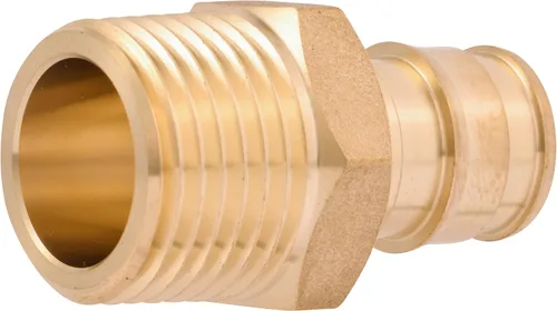Vista 9 de SharkBite 1-1/2 Inch Expansion MNPT Adapter for PEX-A Pipe, Pack of 10, Brass Plumbing Fittings, Male NPT Adapter for PEX-A Tubing, UAB114140M