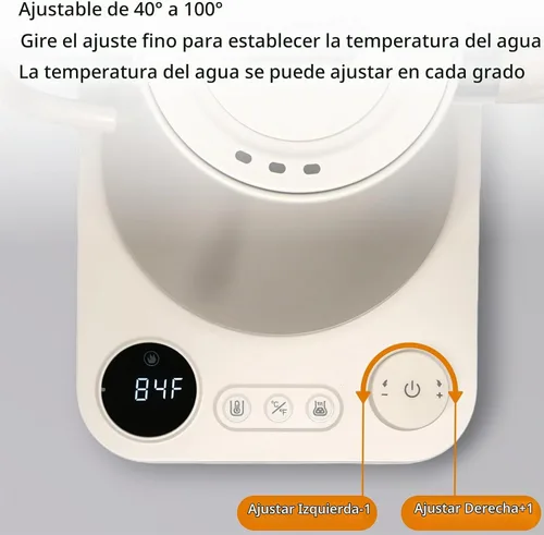 Vista 3 de Hervidor eléctrico de cuello de cisne con control de temperatura, hervidor de café vertido de 0.9 L, hervir rápido de 1200 W, interior de acero