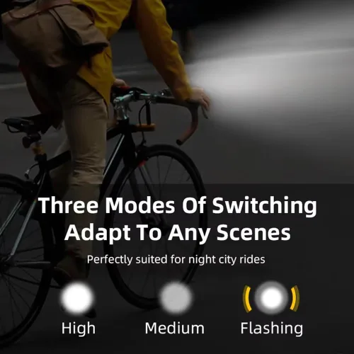 Vista 3 de Mengshen Juego de luces de bicicleta recargables para faros delanteros y traseros con señales de giro, impermeable, juego de luces delanteras