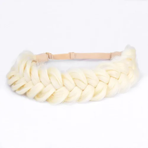 Vista 35 de Diadema ancha y despeinada de 2 mechones de cabello sintético trenzado, accesorio de belleza para mujeres y niñas, 62g/2.1 oz (caoba)