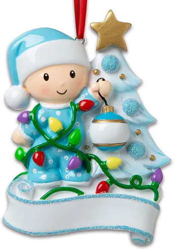 Vista 8 de Adorno personalizado para árbol de Navidad 2025 – Adorno de Navidad para bebé 2025, adorno de primera Navidad, adornos de Navidad para niño pequeño