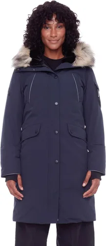 Vista 10 de ALPINE NORTH Laurentian - Chaqueta larga de plumón vegano para mujer con capucha de piel sintética