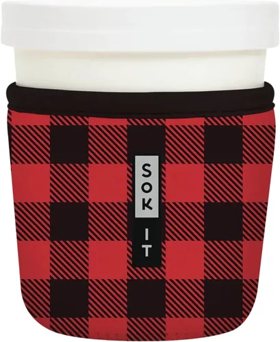 Vista 103 de Sok It IceCreamSok - Funda de neopreno aislada (flores abstractas, pintas de helado cónicas)