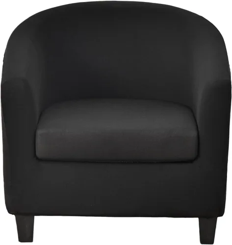 Vista 28 de CRFATOP - Funda elástica para sillón de club (2 piezas) 1 Club Cover & 1 Cushion Cover, Soft Round Tub Sofa Covers, Pet Friendly, Washable