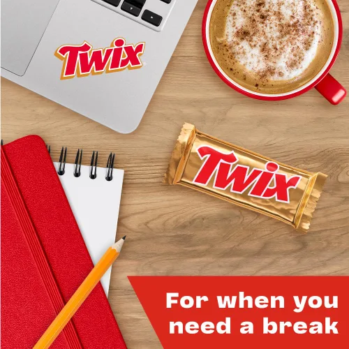 Vista 7 de TWIX Dulces de Chocolate a Granel Envueltos Individualmente, Tamaño Completo, Barra de Dulce de Chocolate con Galleta y Caramelo, Perfecta