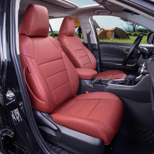 Vista 16 de coverdream Fundas de asiento personalizadas para Toyota RAV4 2019-2025, no Piel sintética (beige)