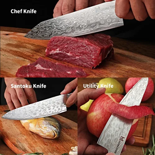 Vista 67 de Cuchillo de chef de 6 pulgadas, cuchillos de cocina, deshuesado de acero inoxidable alemán de alto carbono, cuchillo profesional para carne, aves