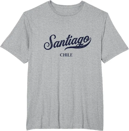 Vista 19 de Retro Chile City - Camiseta vintage de Santiago, Gris Gris Oscuro