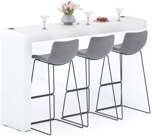 Vista 39 de Mobili Fiver Evolution - Mesa alta de bar de cocina fabricada en Italia Ahorra Espacio, Mesa de altura de mostrador montada en la pared para 1
