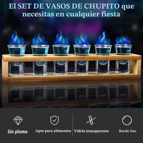 Vista 3 de LINALL Juego de vasos de chupito de 12 piezas, 1 onza/1.0 fl oz con soporte base pesada para whisky tequila, 12 bandejas de servir de vidrio