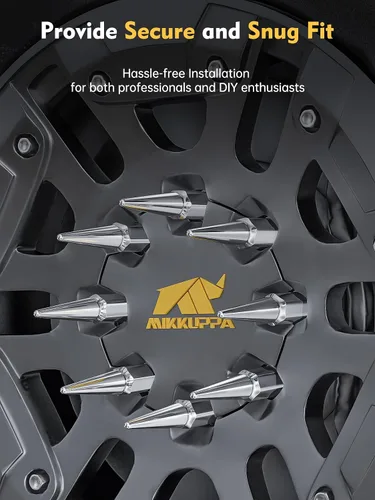 Vista 5 de MIKKUPPA Tuercas de llanta con pinchos M14x1.5, repuesto para Chevy Silverado GMC 2500 Cromo