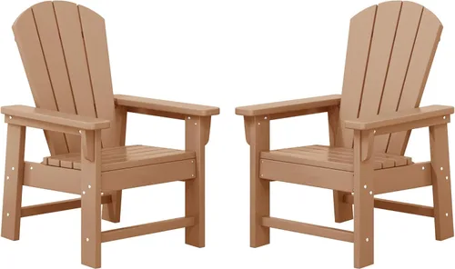 Vista 26 de WestinTrends Malibu Kids - Silla de patio de plástico HDPE Adirondack para exteriores, color negro