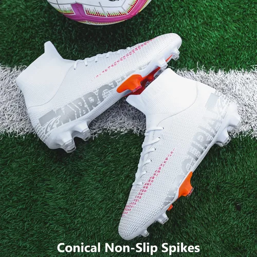 Vista 5 de XJIODF Men's AGFG Soccer Cleats Football Shoes High-Tops Lace-Up Non-Slip Spikes