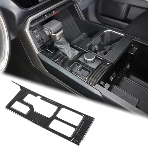 Vista 27 de Aunginsy Marco para panel de cambio de marchas con caja de almacenamiento Compatible con Toyota Tundra/Sequoia 2022-2024 2025 Protector contra
