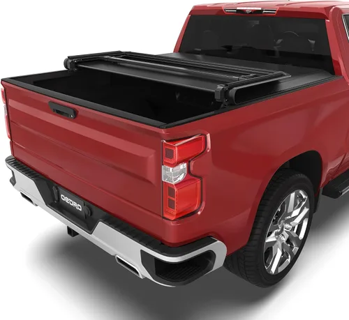 Vista 21 de OEDRO FRP Cubierta Tonneau Rígida de Triple Pliegue Compatible con Chevy Silverado 1500 y GMC Sierra 1500 2007-2013 Nuevo Estilo de Carrocería Cama