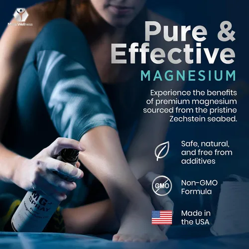 Vista 6 de Spray tópico de magnesio para dormir y calambres en las piernas, fabricado en Estados Unidos por Mars Wellness, 8 onzas, aceite de magnesio puro