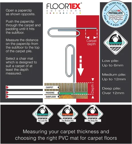 Vista 8 de Floortex Alfombrilla de vinilo antiestática para sillas de hasta 3/8" - 36" x 48
