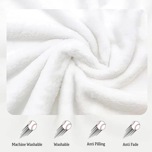 Vista 2 de Manta de béisbol para niños y niñas, manta de regalo de béisbol súper suave, manta deportiva de franela de forro polar, manta de béisbol con bandera