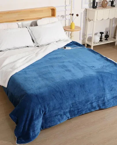 Vista 17 de Manta Térmica de 50"x60", Franela Ultra Suave y Sherpa Manta Eléctrica, Calentamiento Rápido y Protección contra Sobrecalentamiento, 9 Temperaturas