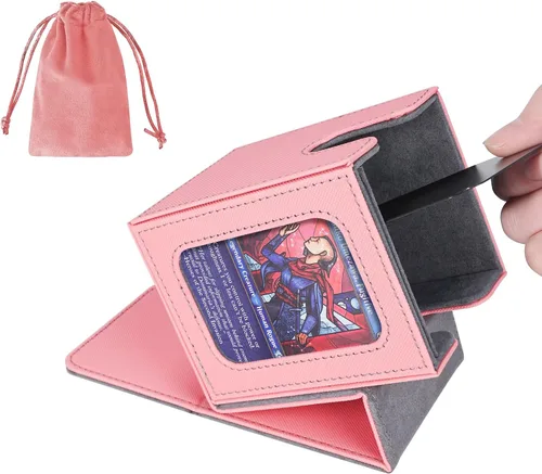 Vista 9 de AFIING MTG Caja de Mazo para Commander Display, Caja de Cartas que Cabe 100 Cartas con Doble Funda, Caja de Almacenamiento Magic Commander TCG con 2