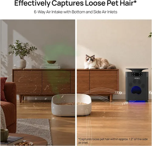 Vista 3 de KNKA Purificador de aire para mascotas para el hogar, mascotas