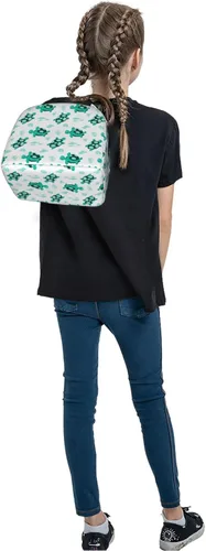 Vista 9 de Bolsa de almuerzo colorida de tortuga con algas marinas, lonchera aislada para adolescentes, bolsas reutilizables para la escuela, contenedor