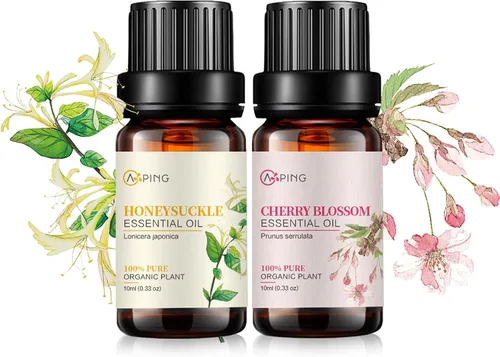 Vista 14 de Aceites esenciales de manzana y cereza, aceites vegetales naturales 100% puros y orgánicos para difusor, aroma, spa, masaje, yoga, perfume, 2 x 0.3