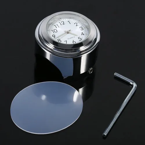 Vista 5 de Reloj de manillar de motocicleta Reloj de marcación de tiempo preciso blanco para montar por la noche