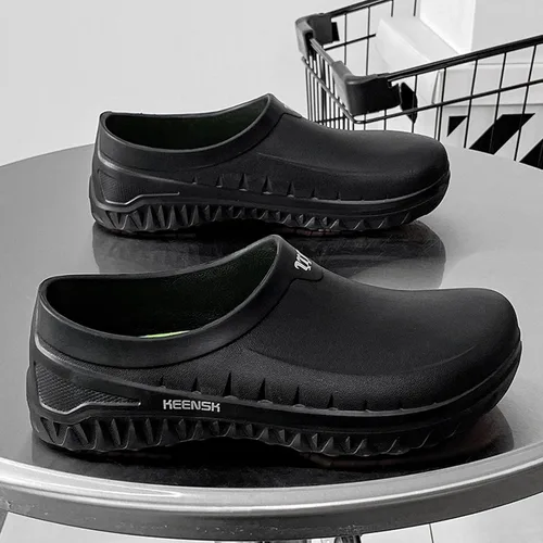 Vista 6 de MEIAGDT Zuecos de trabajo para mujer y hombre, zapatos de cocina, antideslizantes, impermeables, para restaurante, jardín, enfermería, servicio