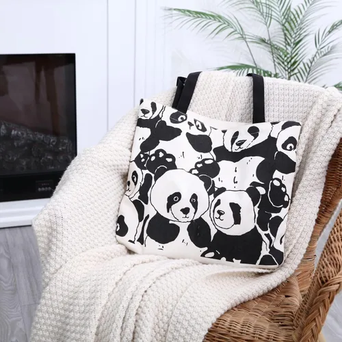 Vista 4 de Bolso de mano estético de lona con cremallera para mujer, bolsas de hombro de viaje con compartimentos