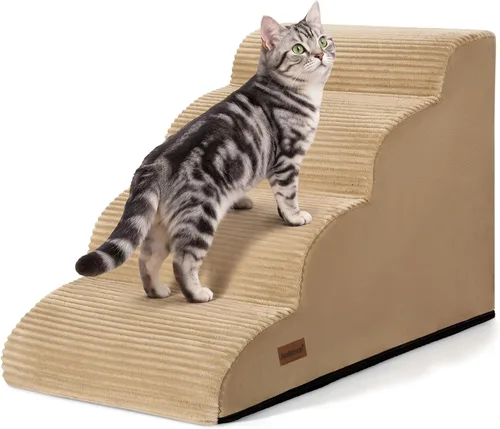 Vista 12 de Escaleras para perros y gatos pequeños, rampa de escaleras para mascotas de Gris